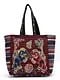 Vintage Maroon Elephant Embroidered Tote