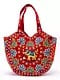 Red Rajasthani Elephant Mirror Work Tote