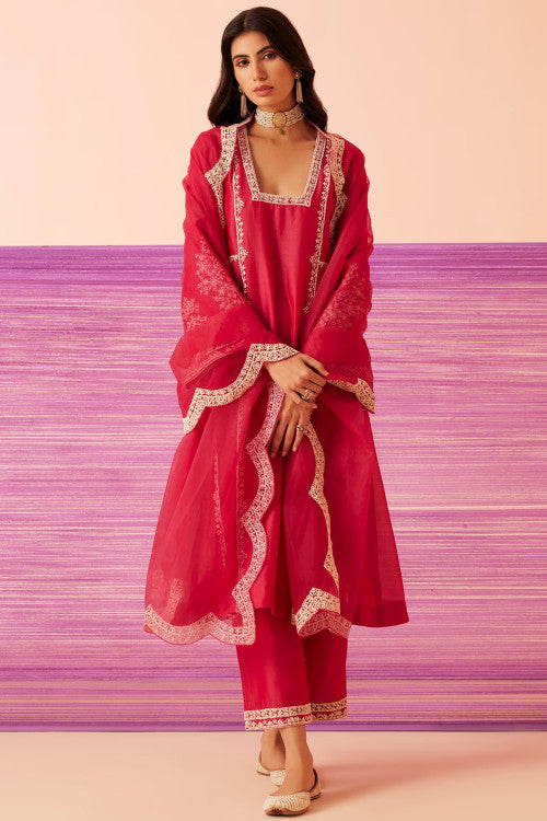 Red Kurta Shalwar
